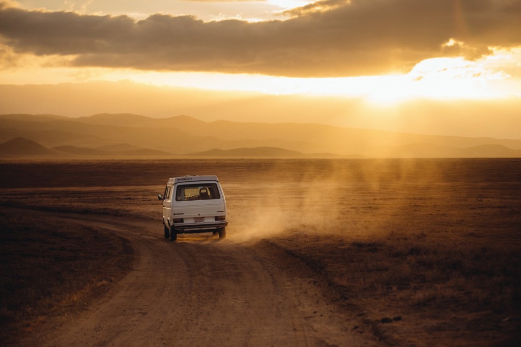 Van in the dust