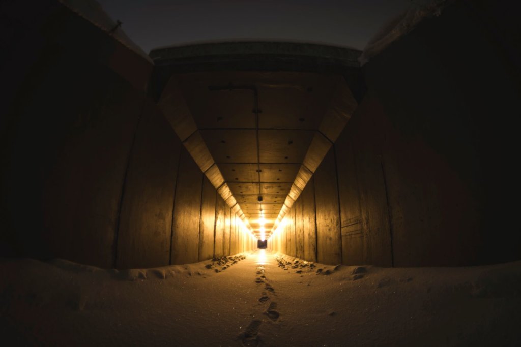 Entering a tunnel of light