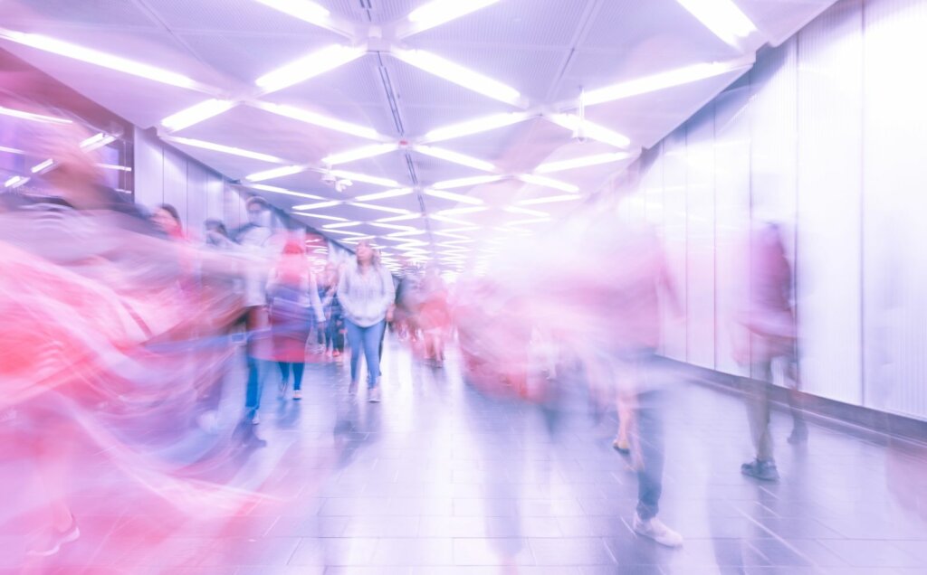 Moving in a subway station