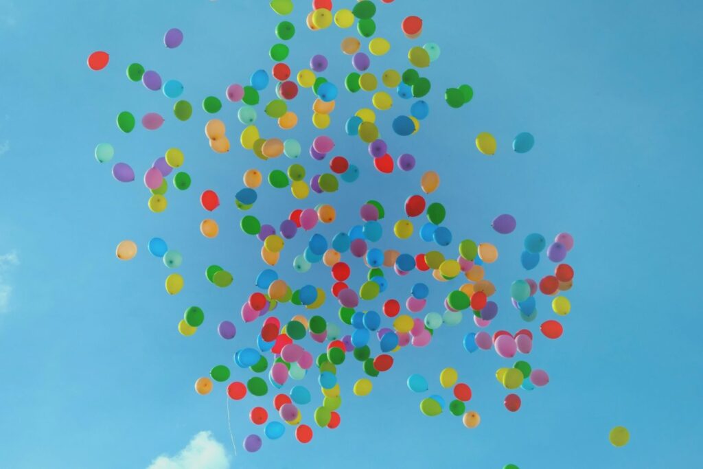 rainbow balloons
