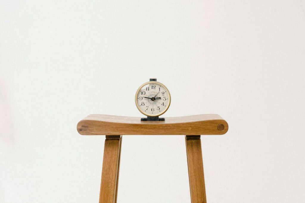 clock on a stool