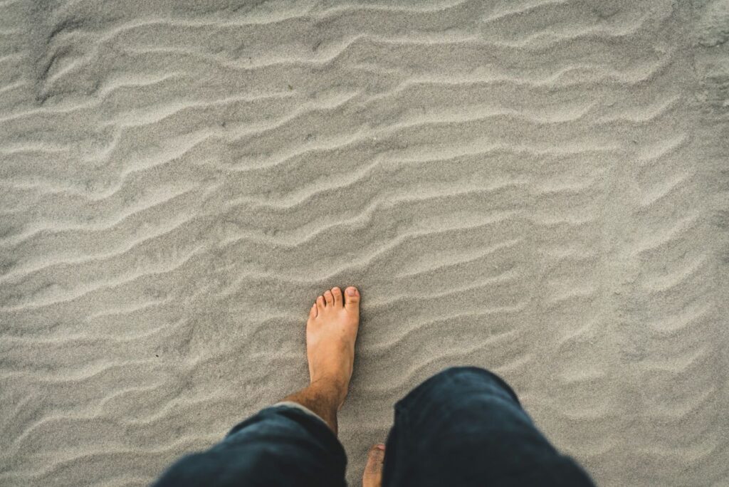 toes in the sand